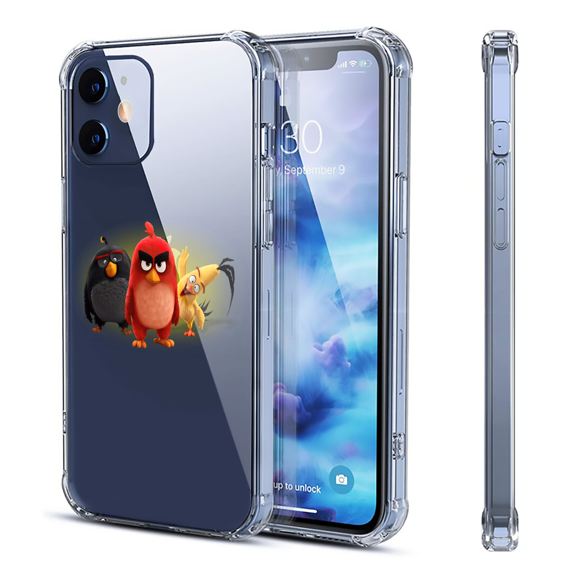 （画像用） Angry Birds アングリーバード 【iPhone 12シリーズ対応】透明スマホケース（クリアソフトケース）